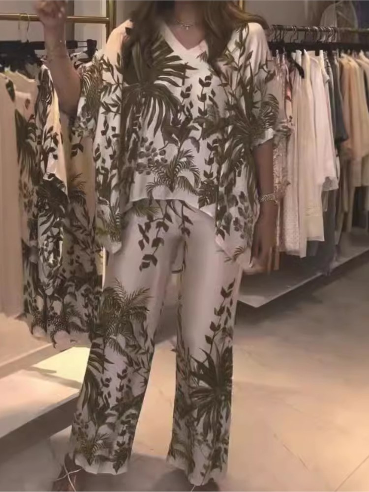 女性のためのエレガントな2ピースのオフィススーツ,十分なプリ - Romper Floral Print のレビューと価格