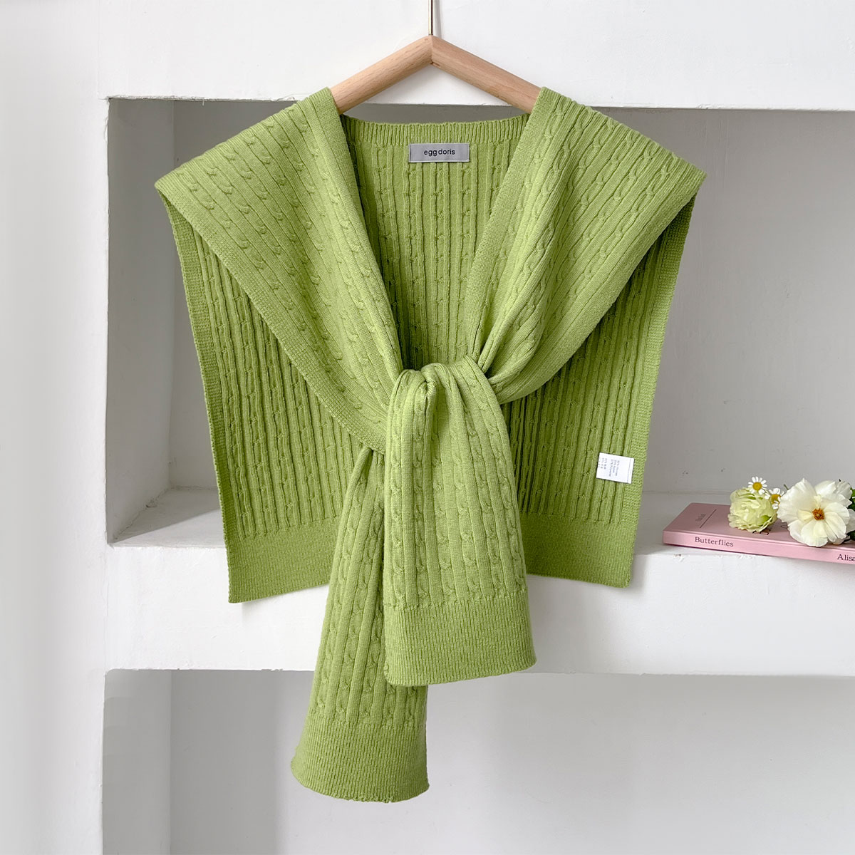 新しい韓国秋ニットショール女性ブラウス肩偽襟ケープ学生スカー - Blouse Off Shoulder のレビューと価格
